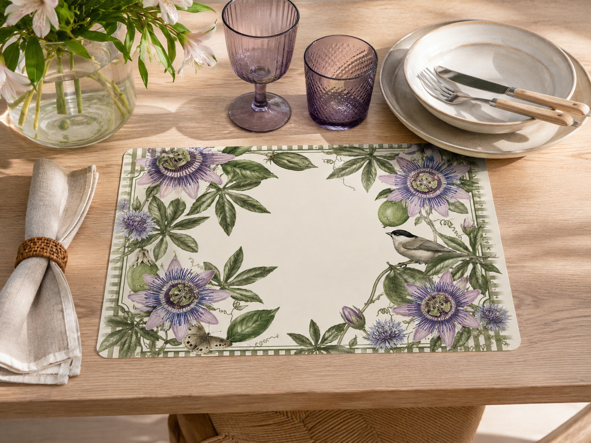 Individuales Tropical - Flores moradas