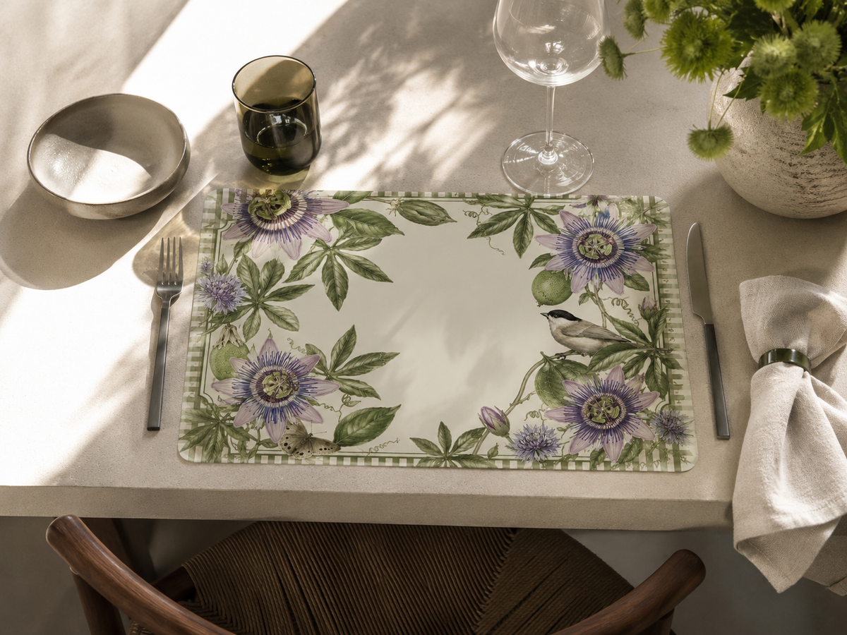 Individuales Tropical - Flores moradas